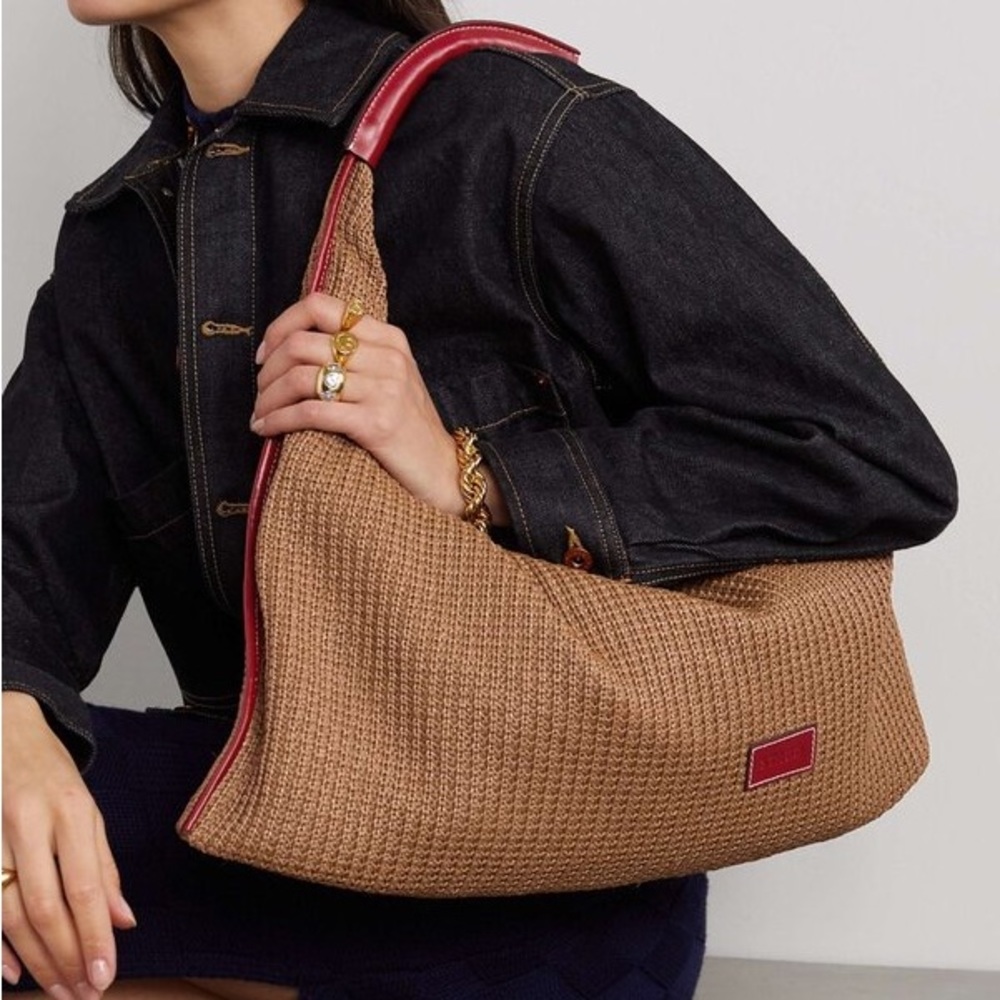 NWT Staud Large Jetson Raffia Woman’s Tote Bag